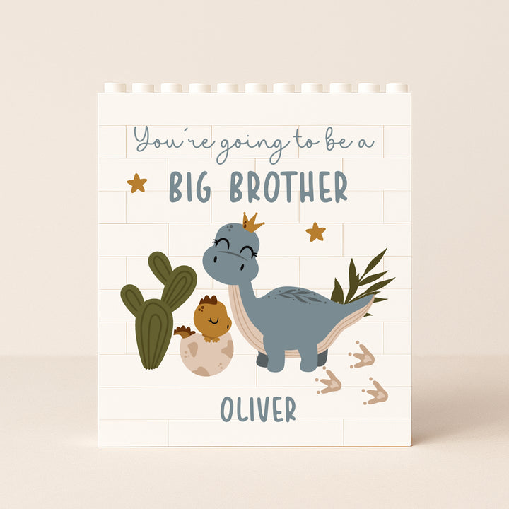 Personalised You're Going To Be a Big Brother Dinosaur Lego Blocks
