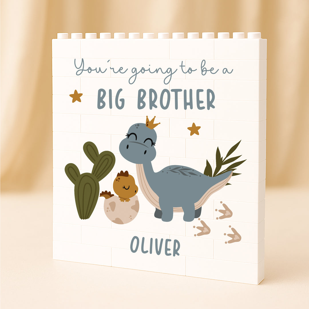 Personalised You're Going To Be a Big Brother Dinosaur Lego Blocks