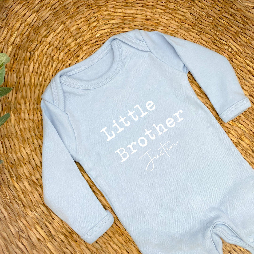 Personalised Sibling Matching Blue Babygrow/T-shirt