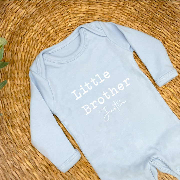 Personalised Sibling Matching Blue Babygrow/T-shirt