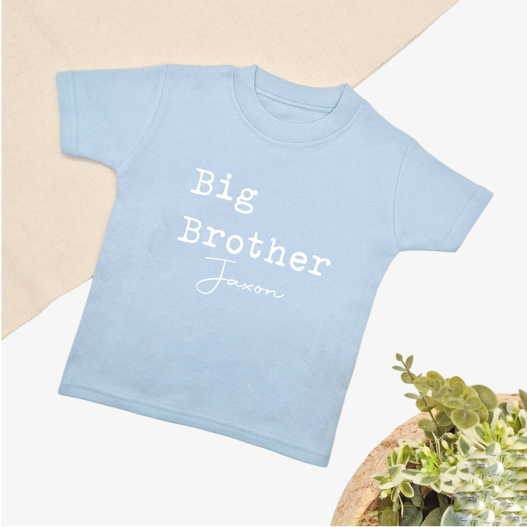 Personalised Sibling Matching Blue Babygrow/T-shirt