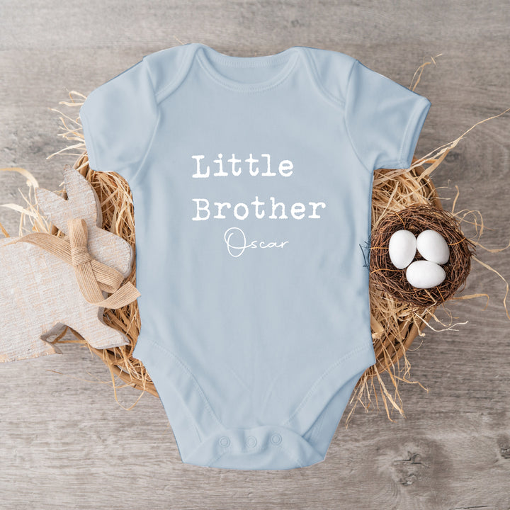 Personalised Sibling Matching Blue Babygrow/T-shirt