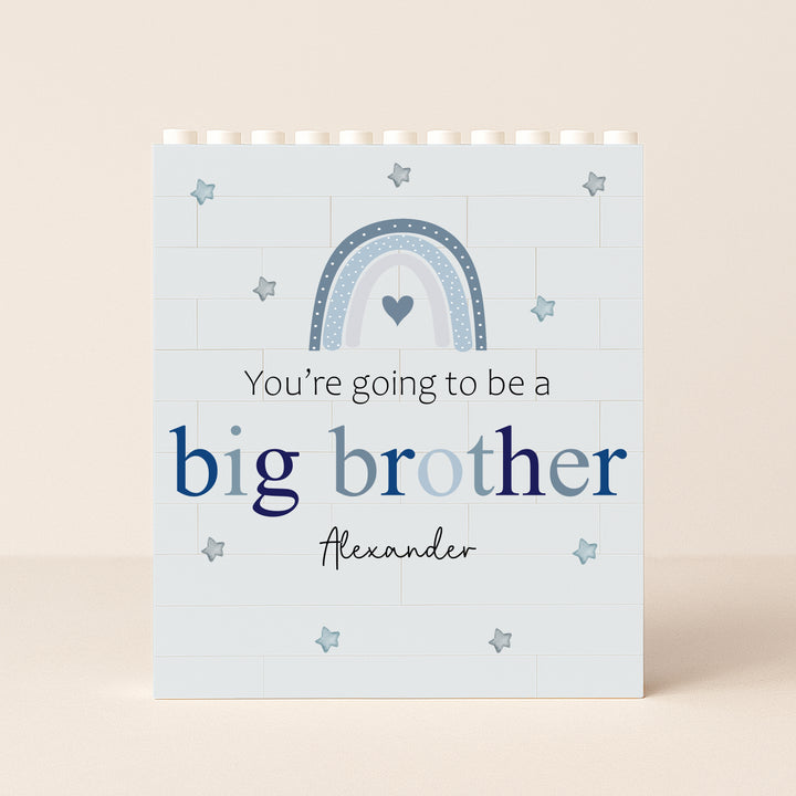 Personalised You're Going To Be a Big Brother Rainbow Lego Blocks