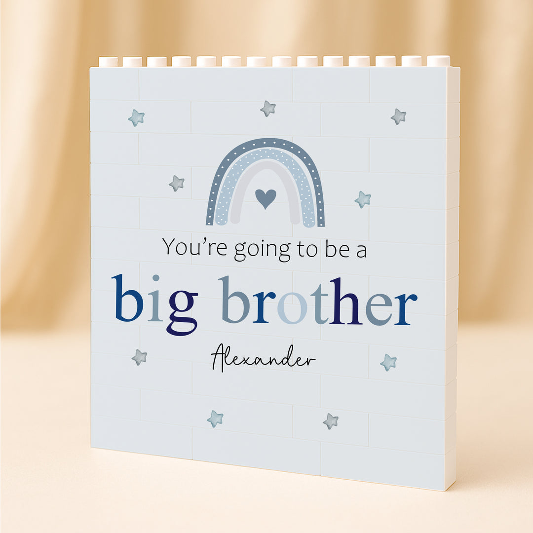 Personalised You're Going To Be a Big Brother Rainbow Lego Blocks