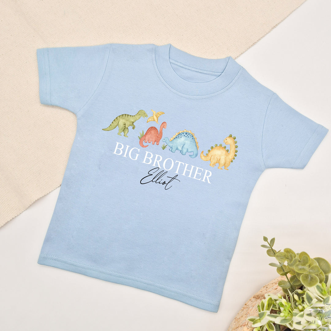 Personalised Little Dino Big Brother T-shirt