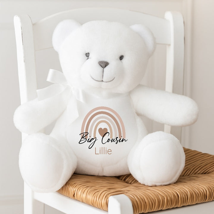 Personalised Beige Rainbow Big Cousing Teddy