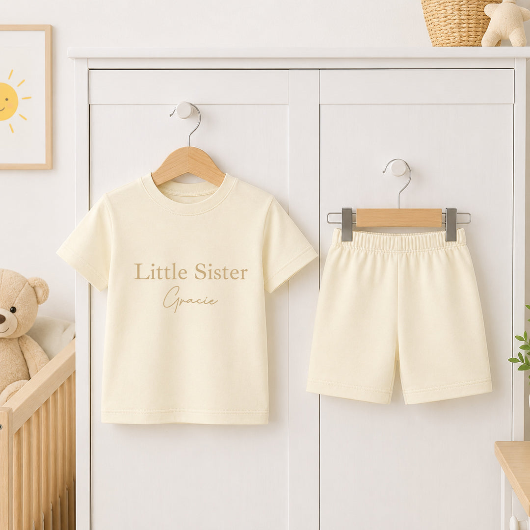 Personalised Oat Brother and Sister Sibling Matching Toddler Short Set