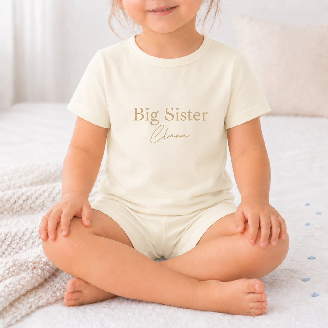 Personalised Oat Brother and Sister Sibling Matching Toddler Short Set