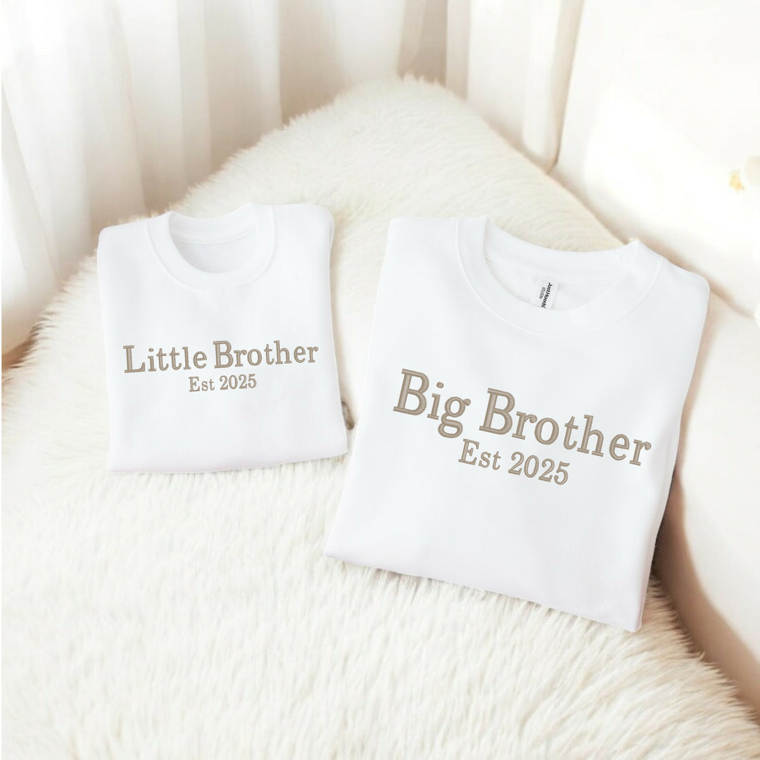 Personalised Embroidered Sibling Est Matching Sweatshirt