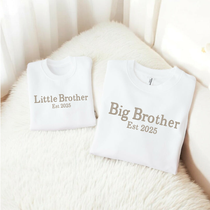 Personalised Embroidered Sibling Est Matching Sweatshirt