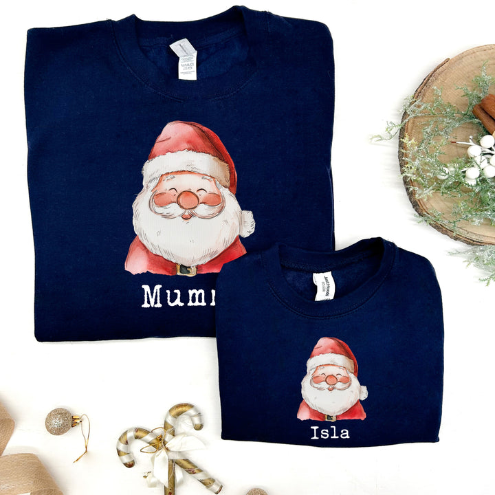 Personalised Santa Head Matching Sweatshirts