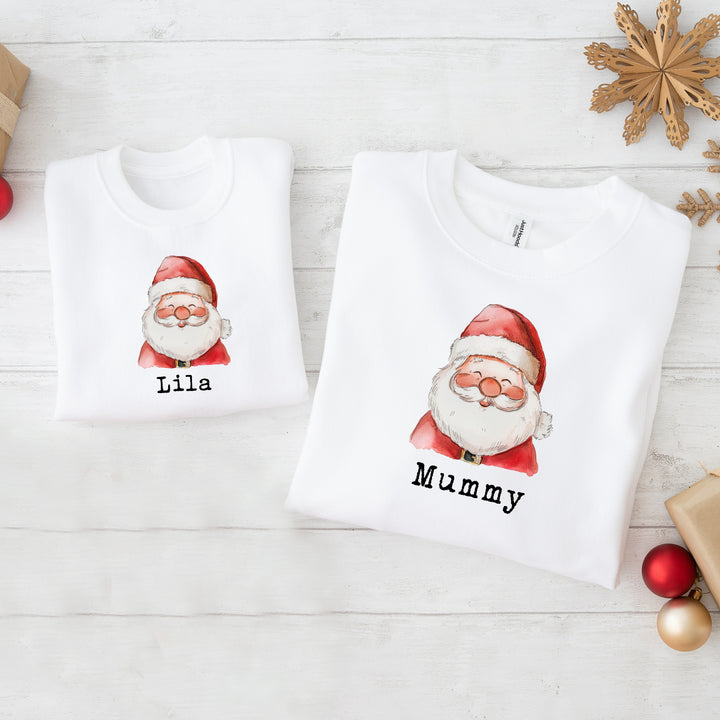 Personalised Santa Head Matching Sweatshirts