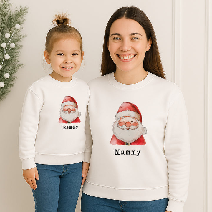 Personalised Santa Head Matching Sweatshirts