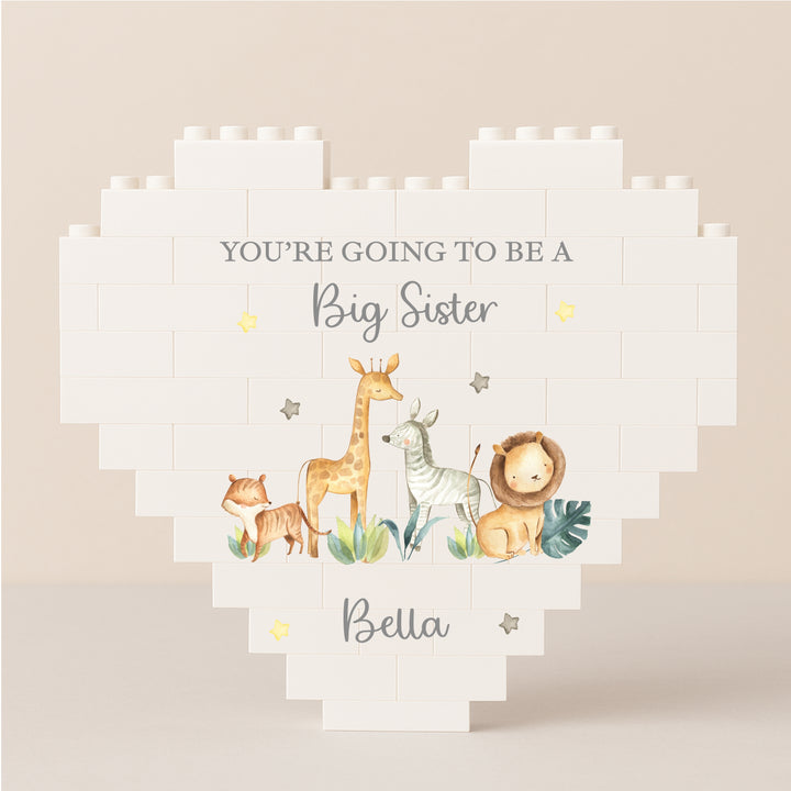 Personalised You're Going To Be a Big Sibling Safari Building Blocks