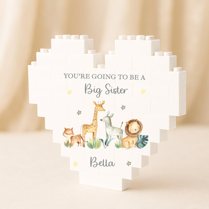 Personalised You're Going To Be a Big Sibling Safari Building Blocks