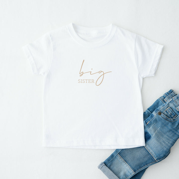 Personalised Big Sister Beige T-shirt