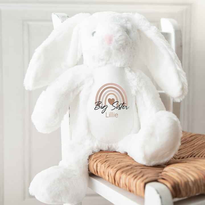 Personalised Beige Rainbow Big Sister/Brother Teddy