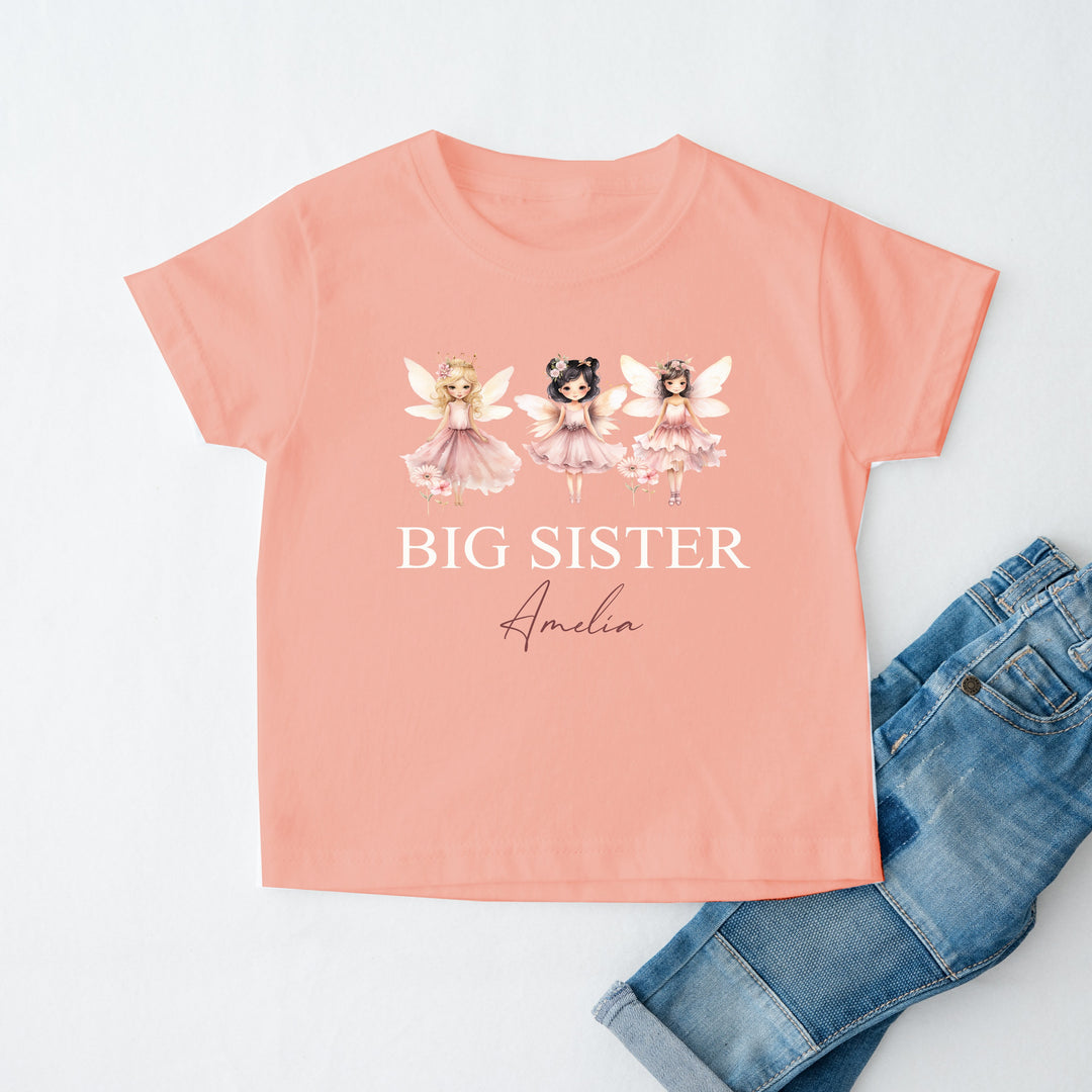 Personalised Big Sister Fairies T-shirt