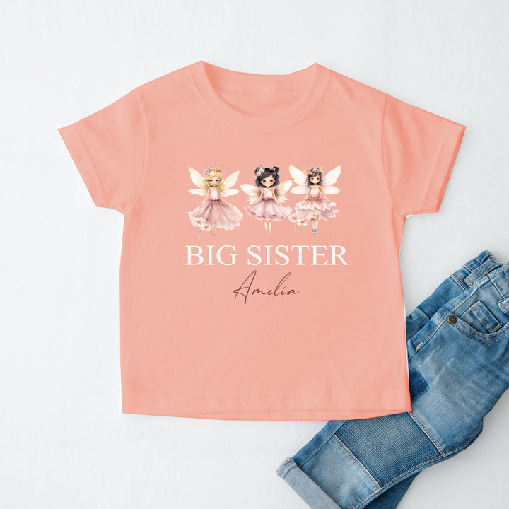 Personalised Big Sister Fairies T-shirt