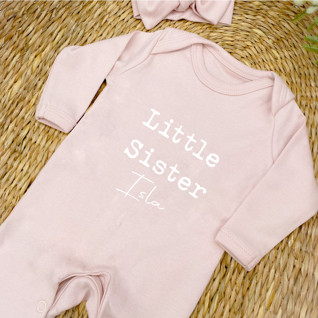 Personalised Sibling Matching Pink Babygrow/T-shirt