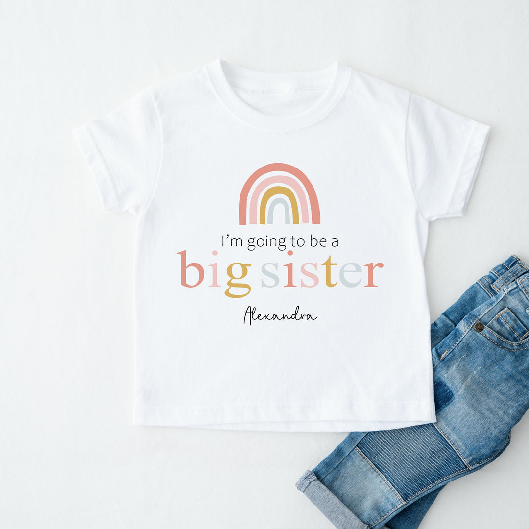 Personalised I'm Going To Be A Big Sister Peach T-shirt