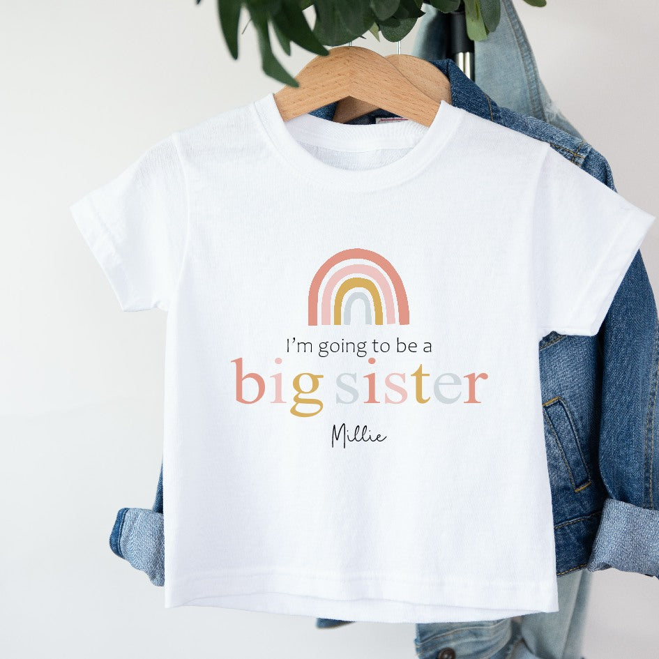 Personalised I'm Going To Be A Big Sister Peach T-shirt