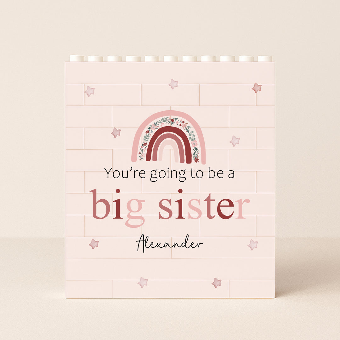 Personalised You're Going To Be a Big Sister Rainbow Building Blocks