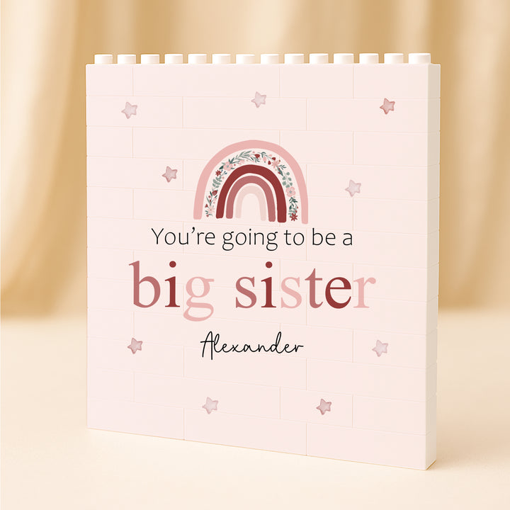 Personalised You're Going To Be a Big Sister Rainbow Building Blocks