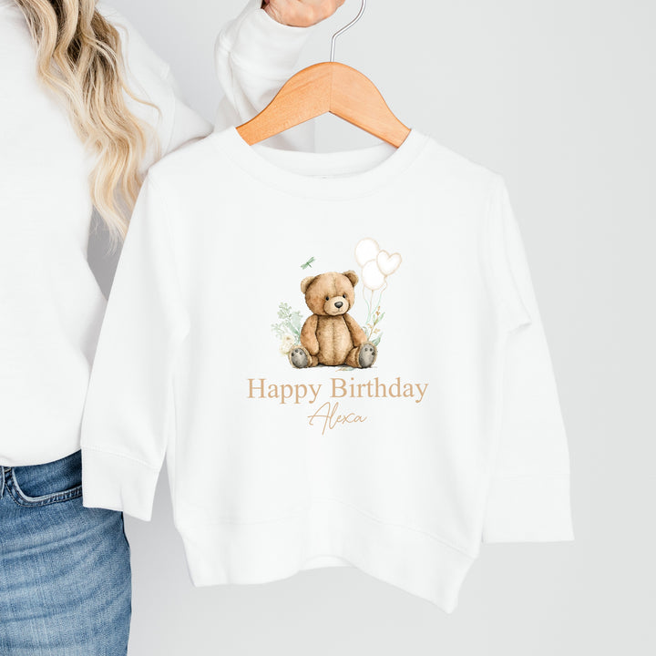 Personalised Teddy Birthday Sweatshirt