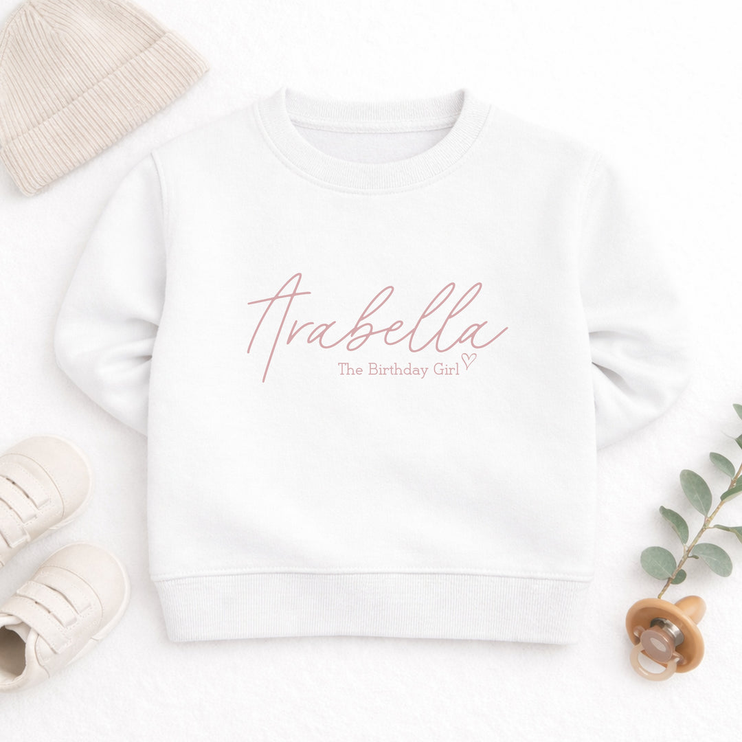 Personalised Pink The Birthday Girl Sweatshirt