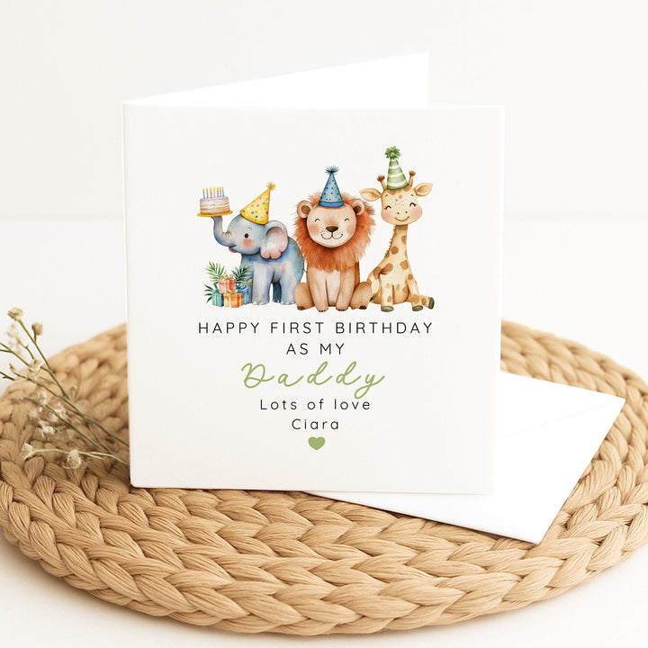 Personalised Jungle Happy Birthday Daddy Card