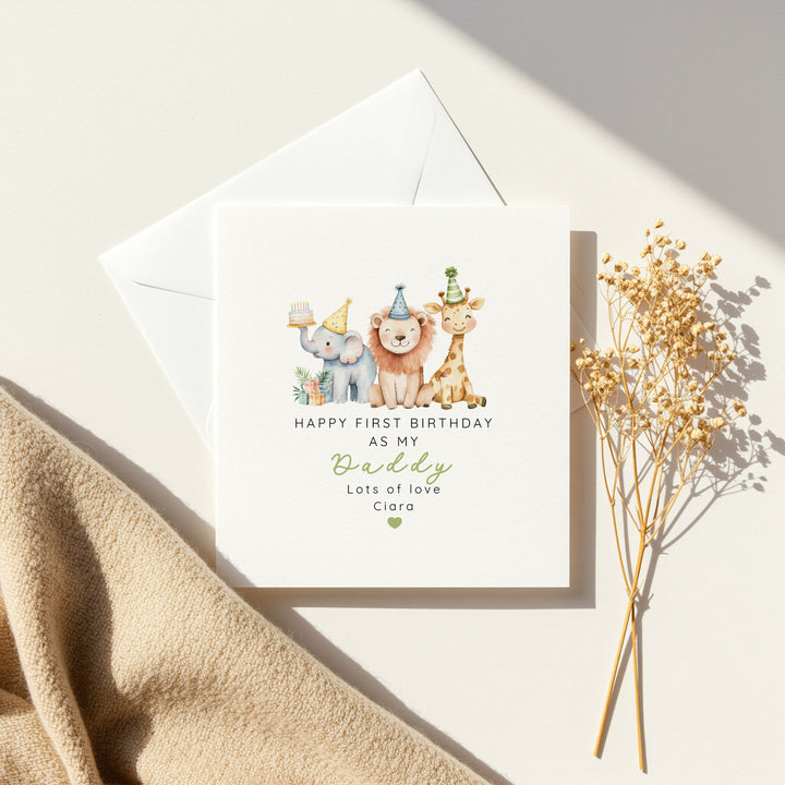 Personalised Jungle Happy Birthday Daddy Card