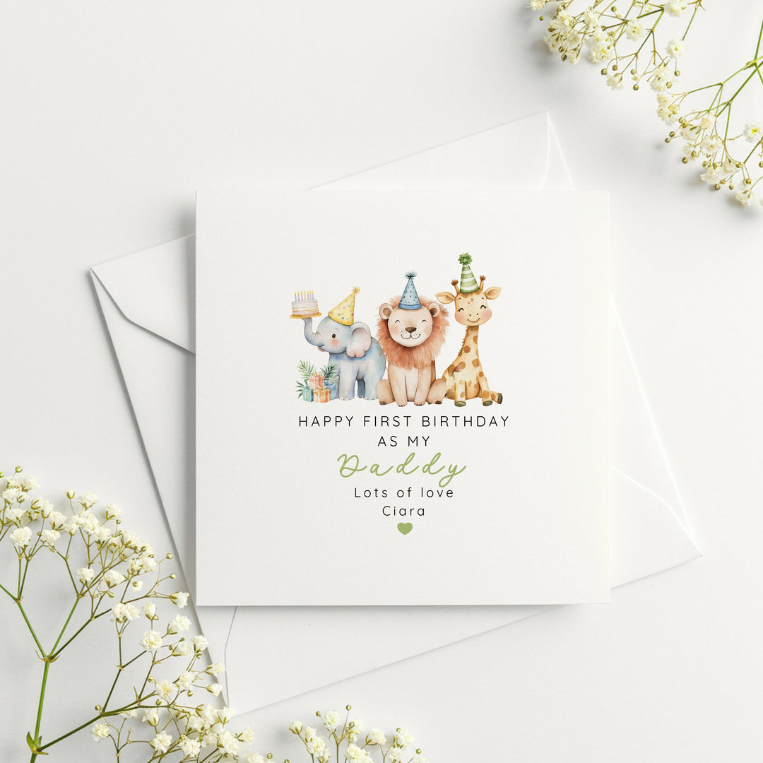Personalised Jungle Happy Birthday Daddy Card
