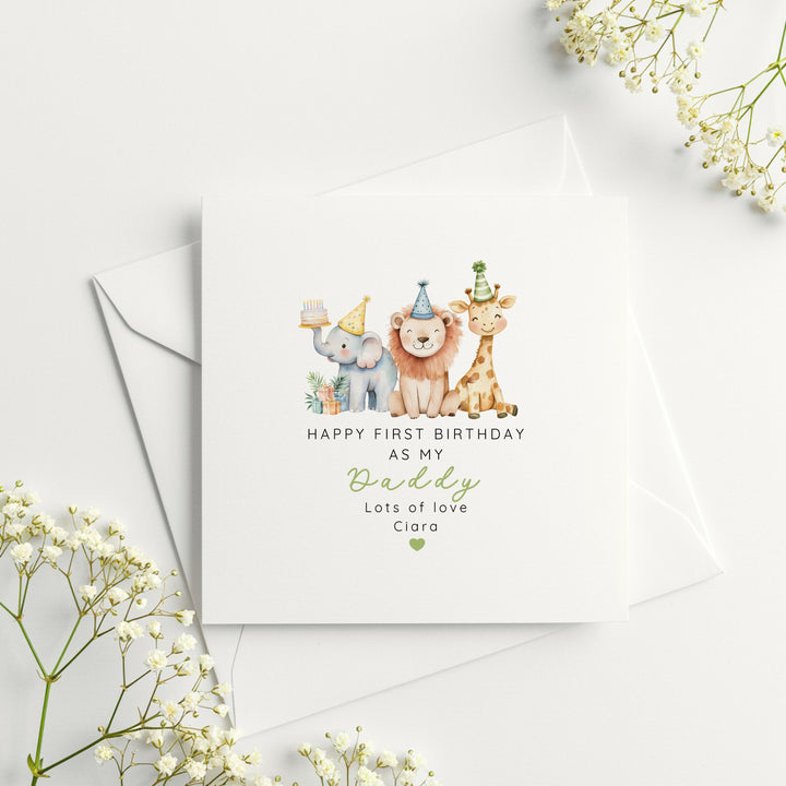 Personalised Jungle Happy Birthday Daddy Card