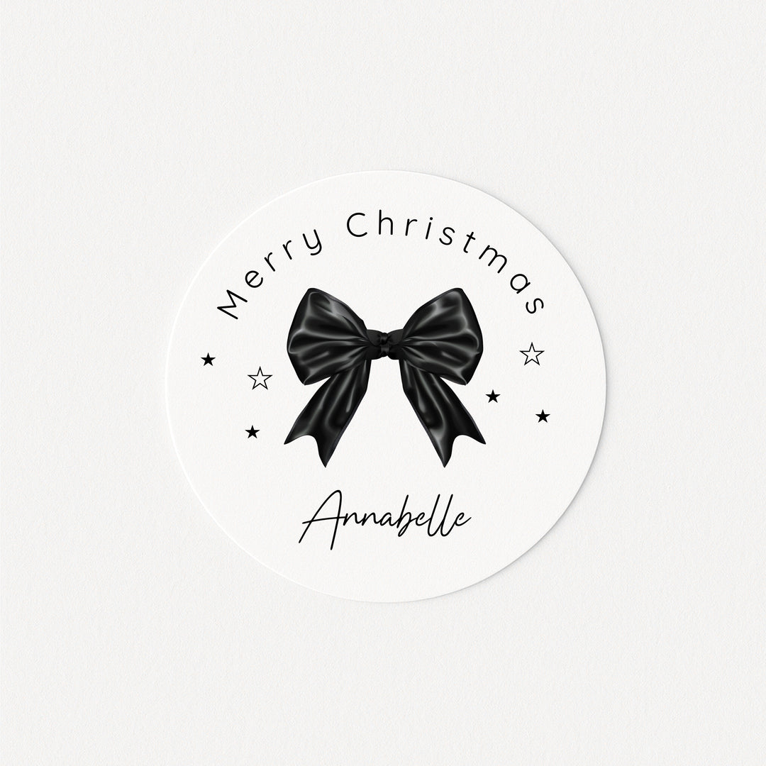 Personalised Bow Christmas Stickers