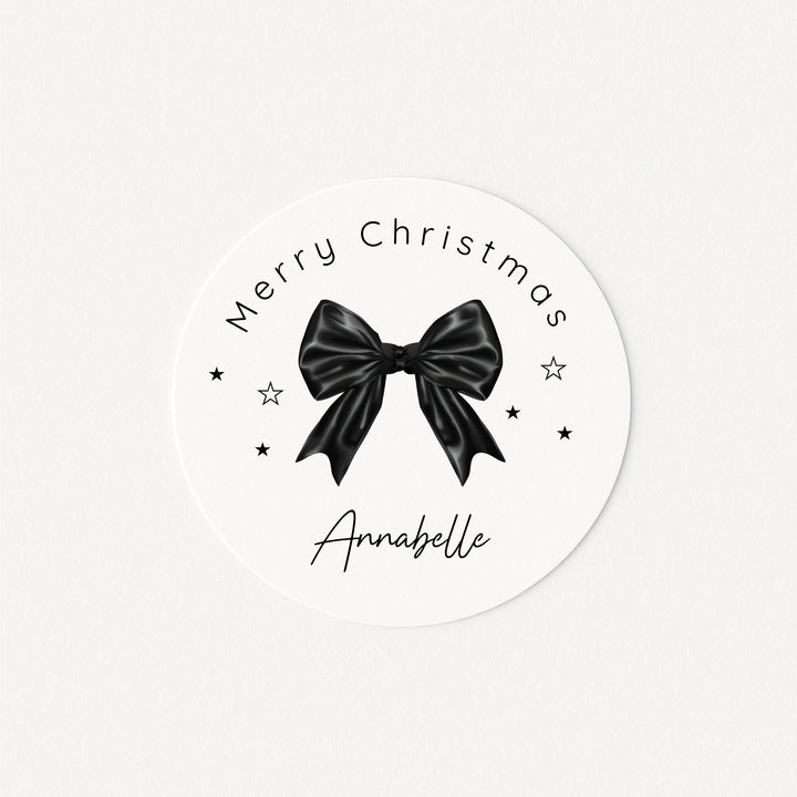Personalised Bow Christmas Stickers