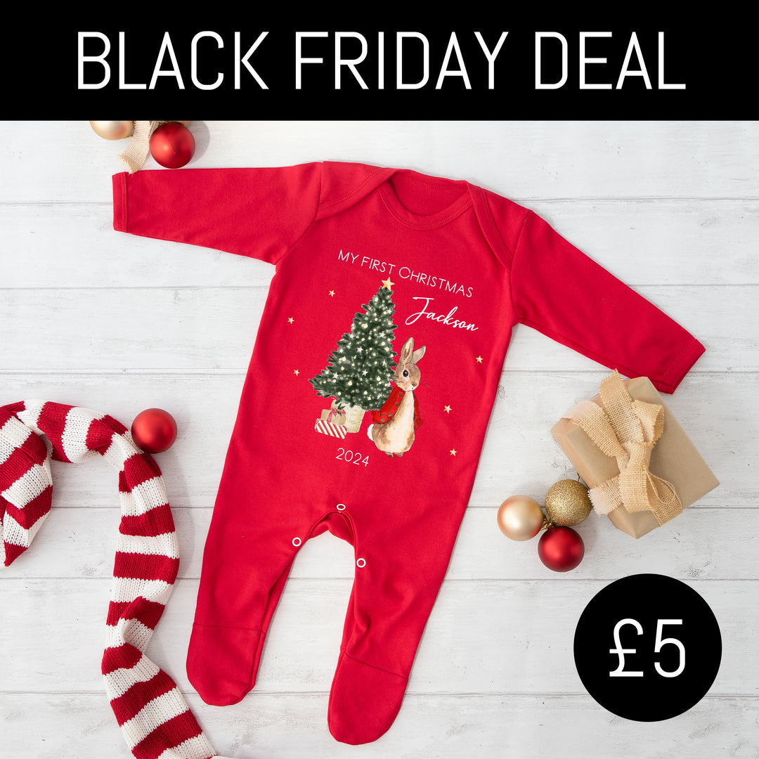 BLACK FRIDAY DEAL: Christmas Red Babygrows