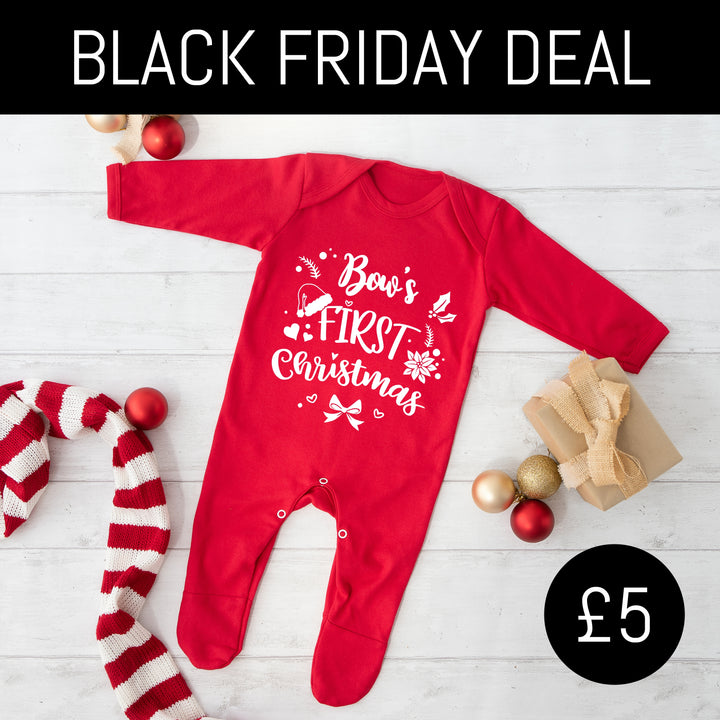 BLACK FRIDAY DEAL: Christmas Red Babygrows