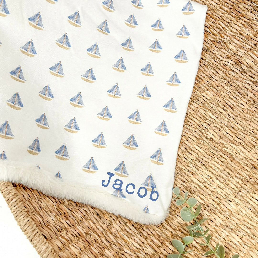 Personalised Sailboats Double Sided Blanket