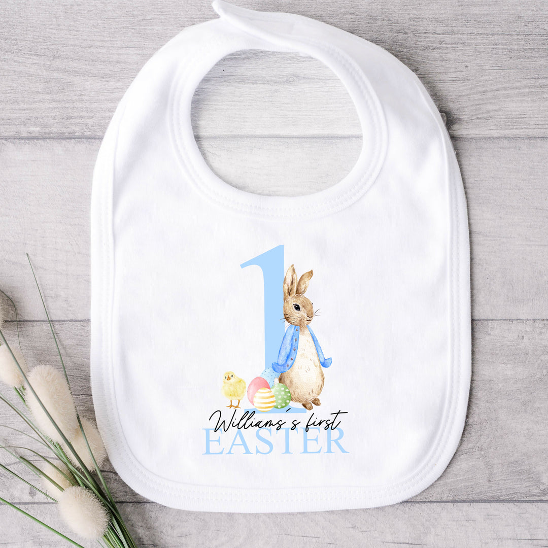 Personalised My First Easter Blue Rabbit Babygrow/Vest