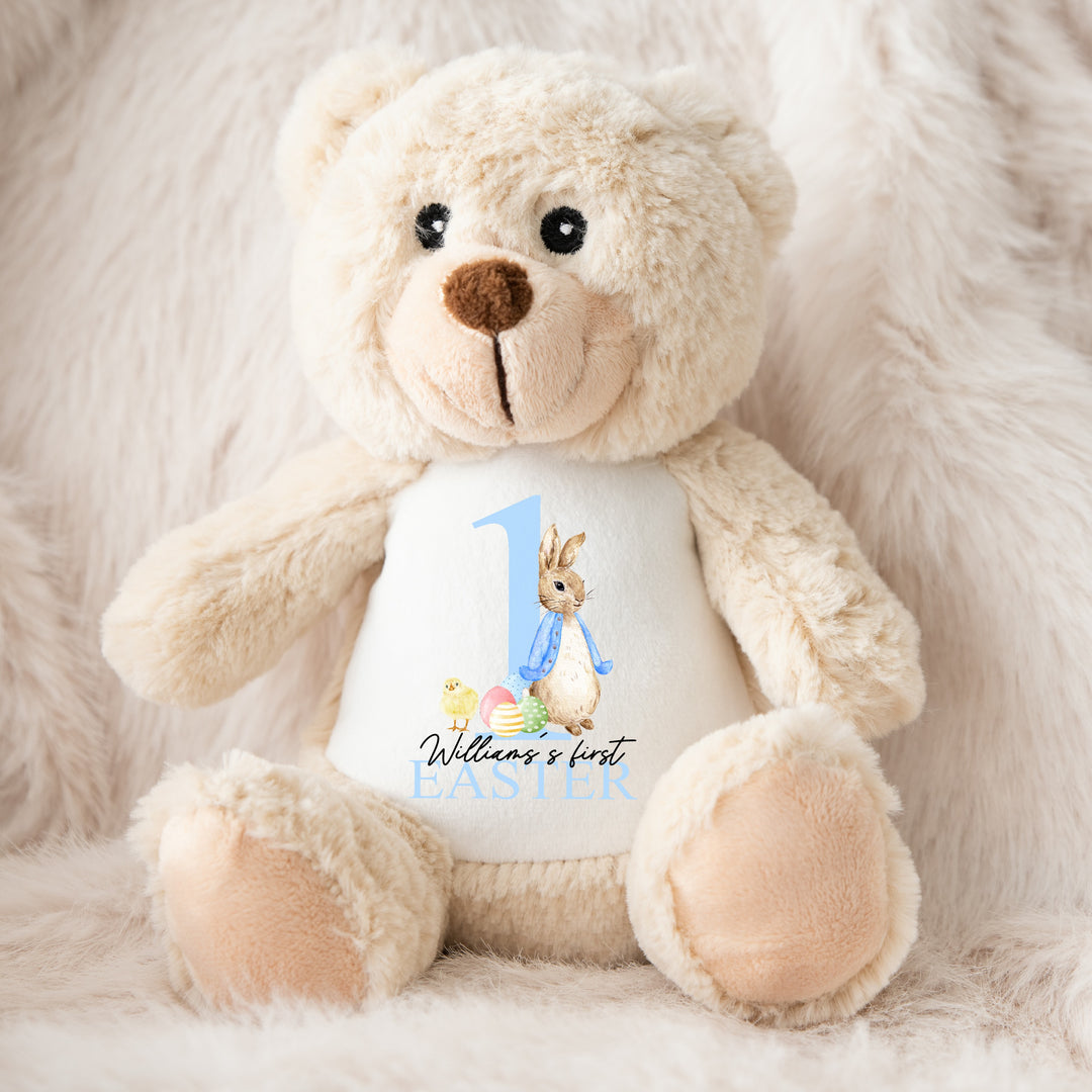 Personalised Blue Rabbit Egg My First Easter Teddy