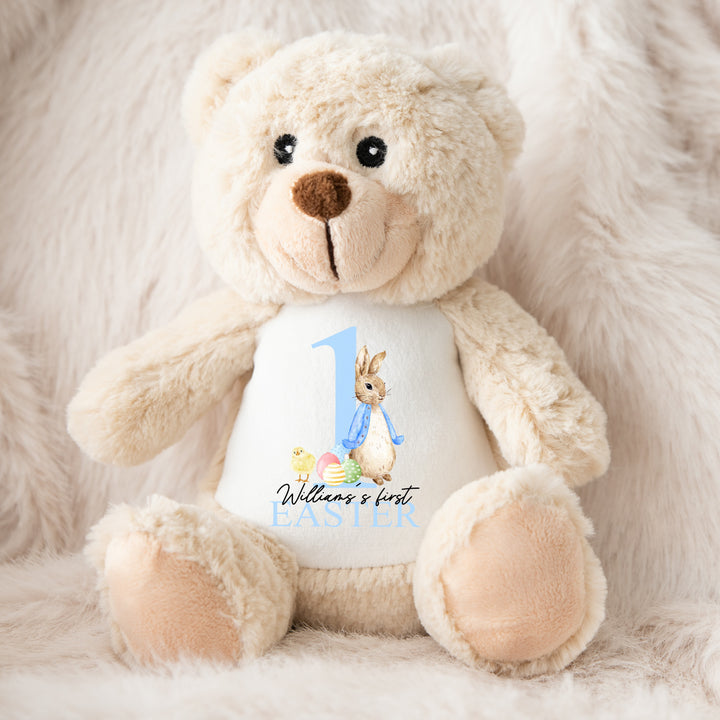 Personalised Blue Rabbit Egg My First Easter Teddy