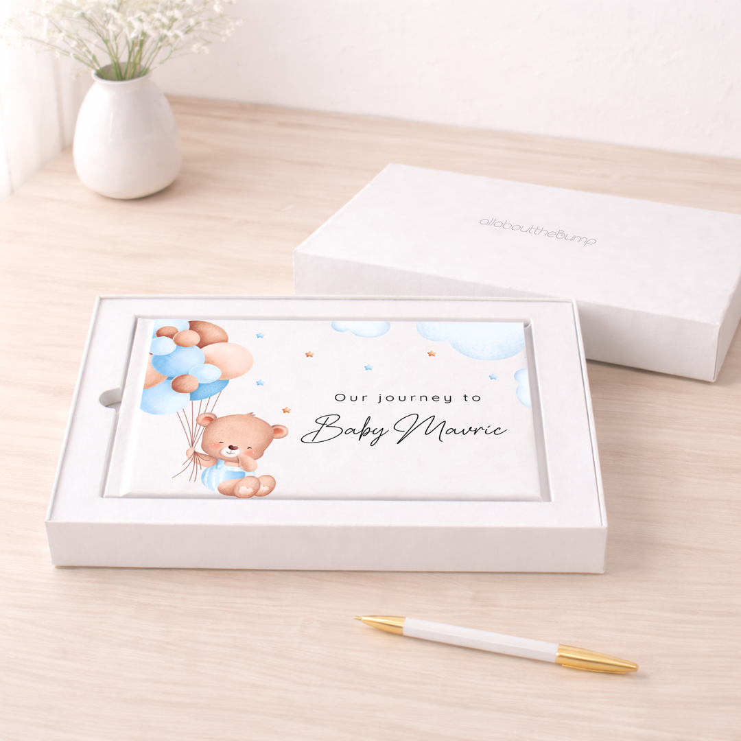 Personalised Blue Bears Pregnancy Journal