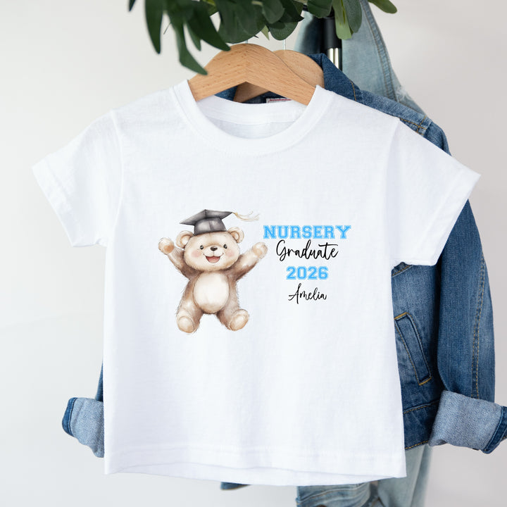 Personalised Blue Bear Nursery Graduation T-Shirt