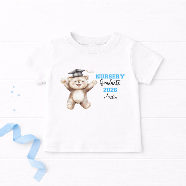 Personalised Blue Bear Nursery Graduation T-Shirt