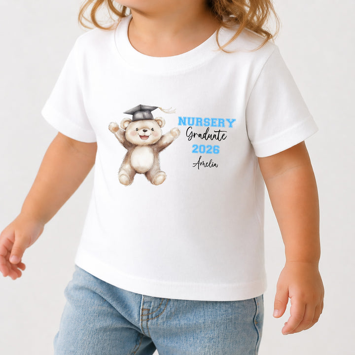 Personalised Blue Bear Nursery Graduation T-Shirt