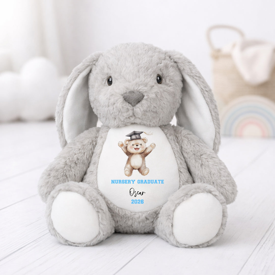 Personalised Blue Bear Nursery Graduation Bunny