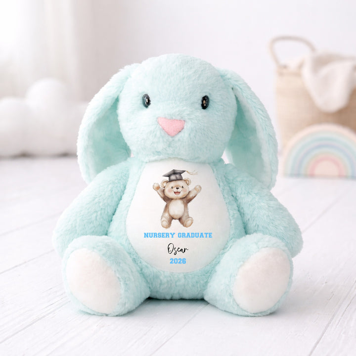 Personalised Blue Bear Nursery Graduation Bunny