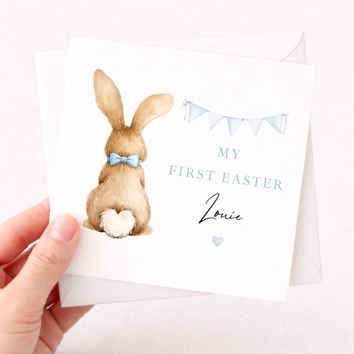 Personalised Blue Bunny My First Easter Card
