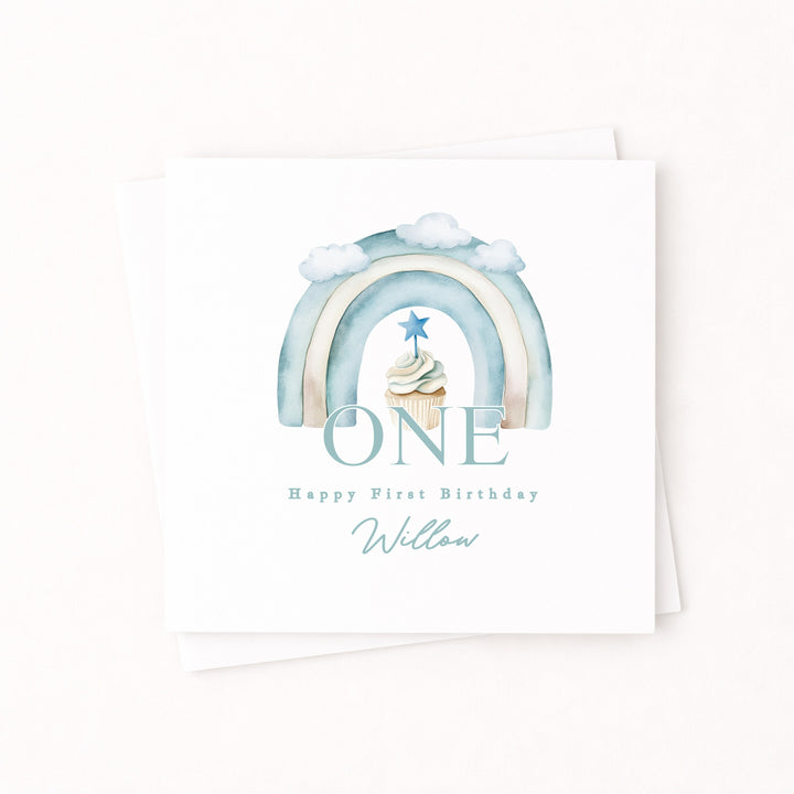 Personalised Blue Cupcake Birthday Card